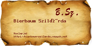 Bierbaum Szilárda névjegykártya